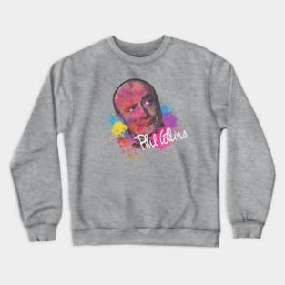 Phil Collins Face Watercolor Painting Vintage Look Crewneck Sweatshirt